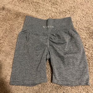 Grey nvgtn seamless scrunch shorts